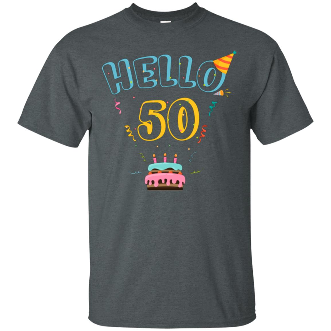 Hello 50 Fifty 50th 1968s Birthday Gift Shirt Dark Heather