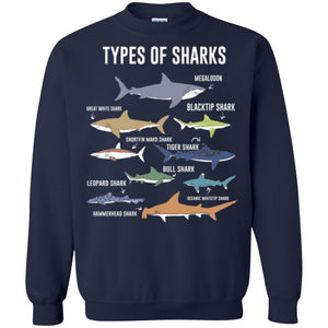 Shark Lover T-shirt 9 Types Of Sharks Ocean