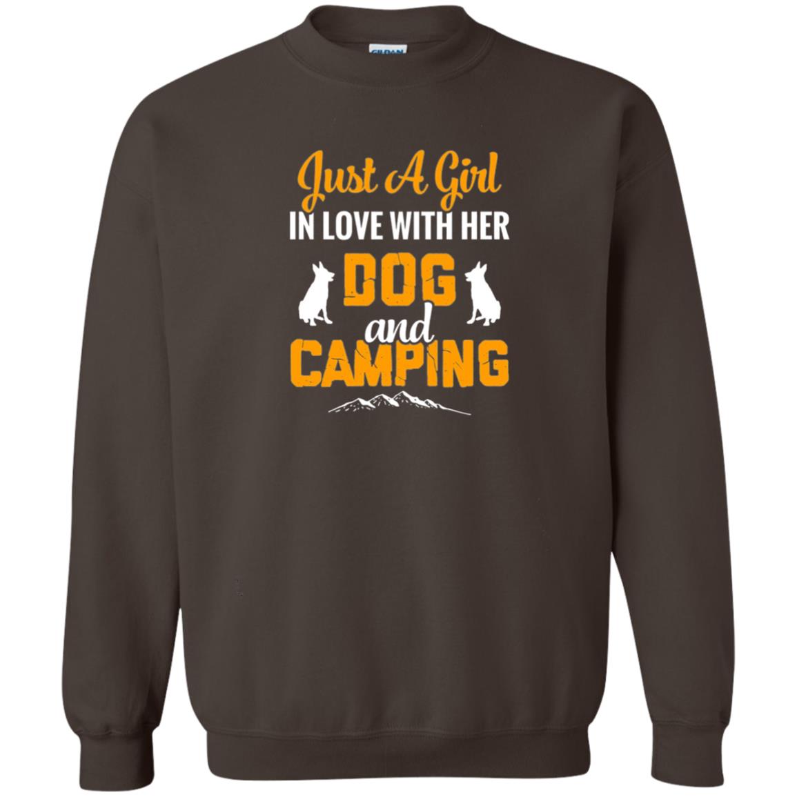 Just A Girl In Love With Her Dog And Camping Dog Lover T-shirt Dark Chocolate