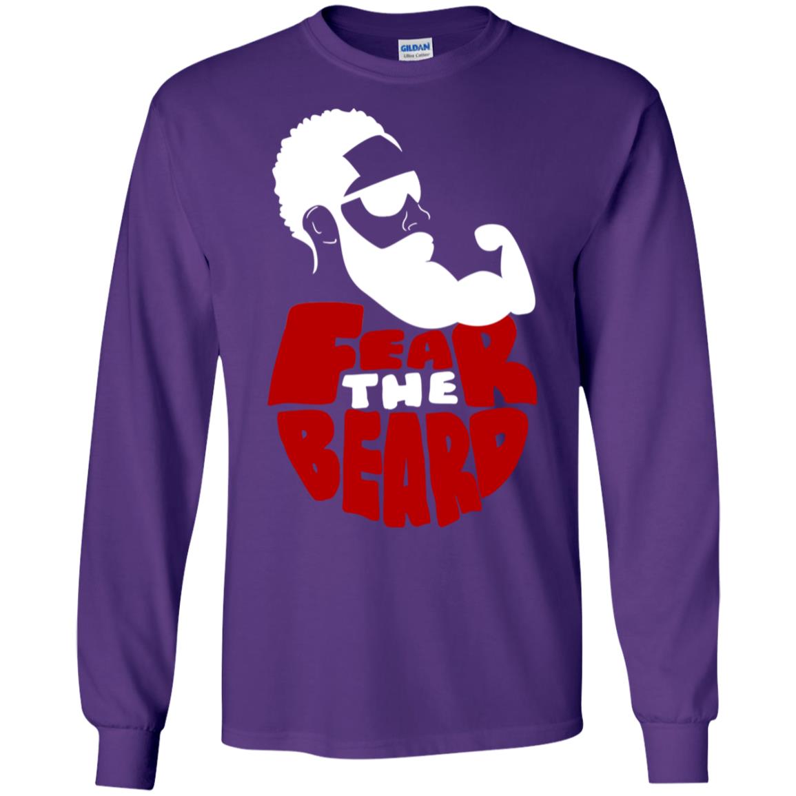 Fear The Beard No Shave November Gift Shirt For Mens Purple