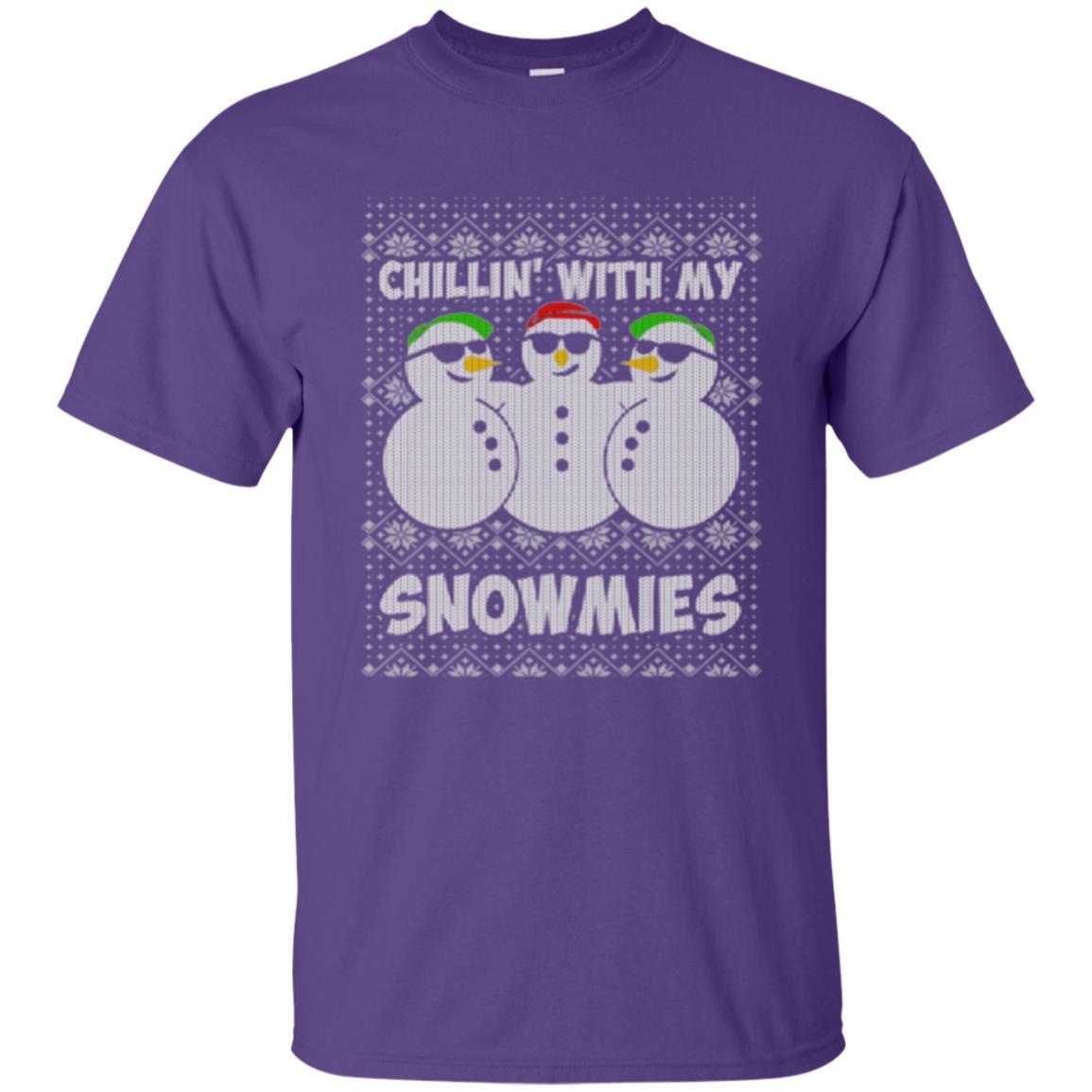 Christmas T-shirt Chillin With My Snowmies Purple