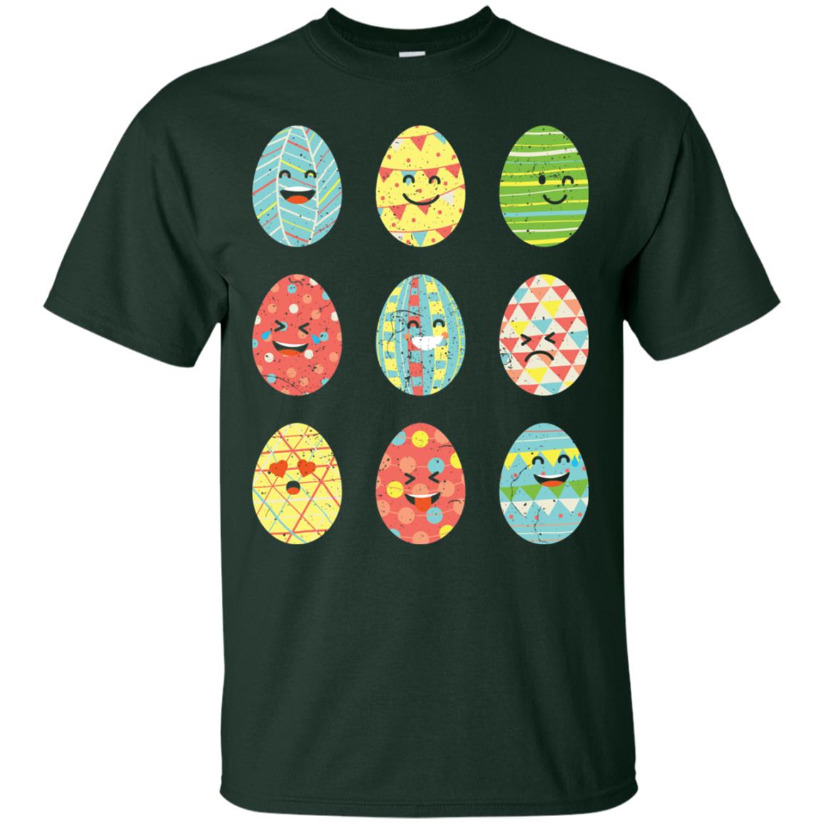 Happy Egg Emoji Easter Sunday Egg Hunt T-shirt Forest