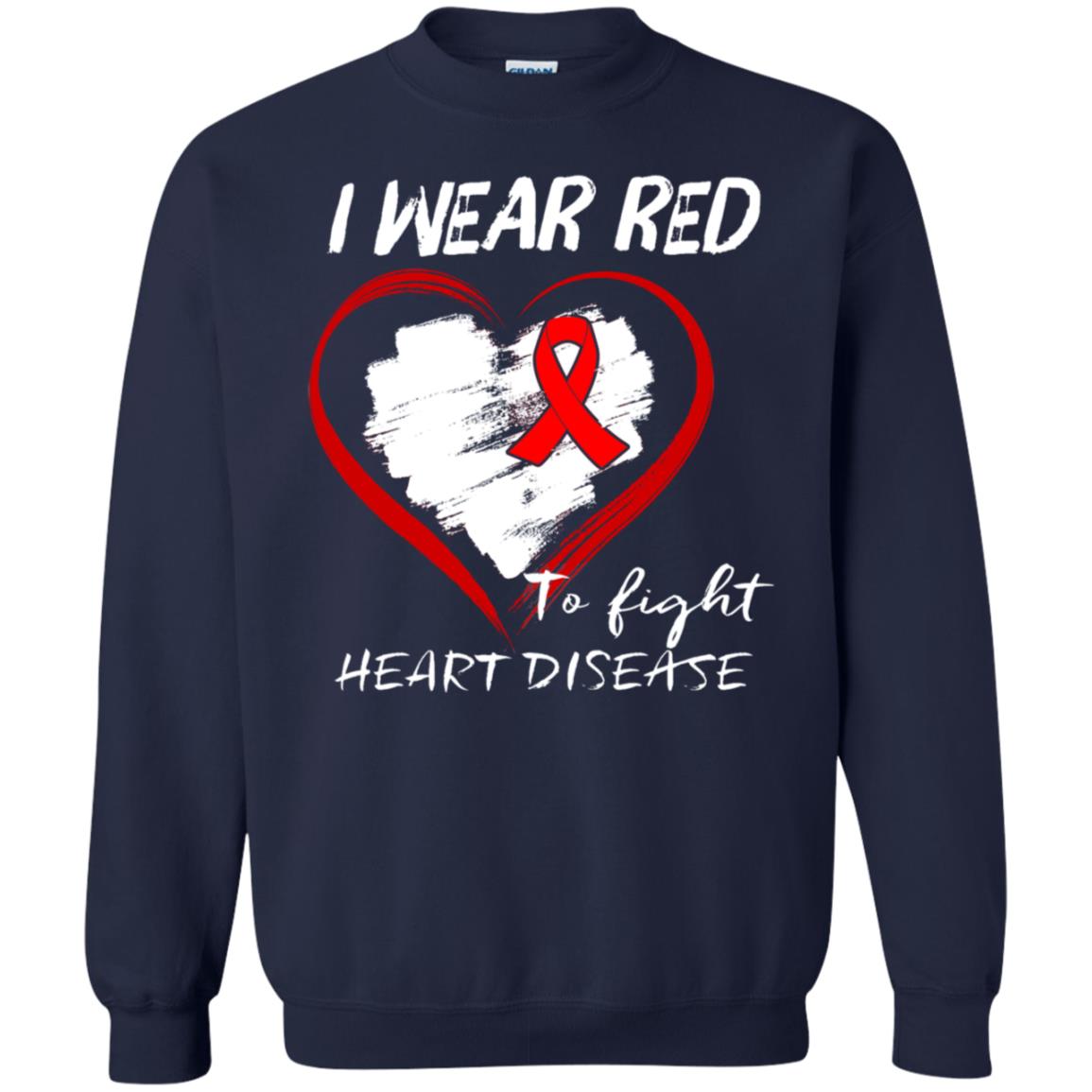 I Wear Red To Fight Heart Disease Shirt Navy