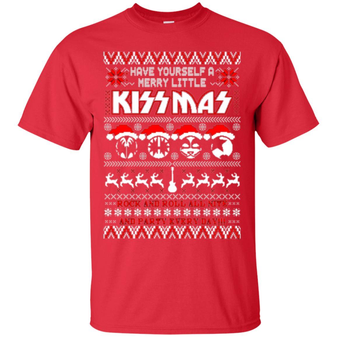 Christmas T-shirt Have Yourself A Merry Little Kissmas Red