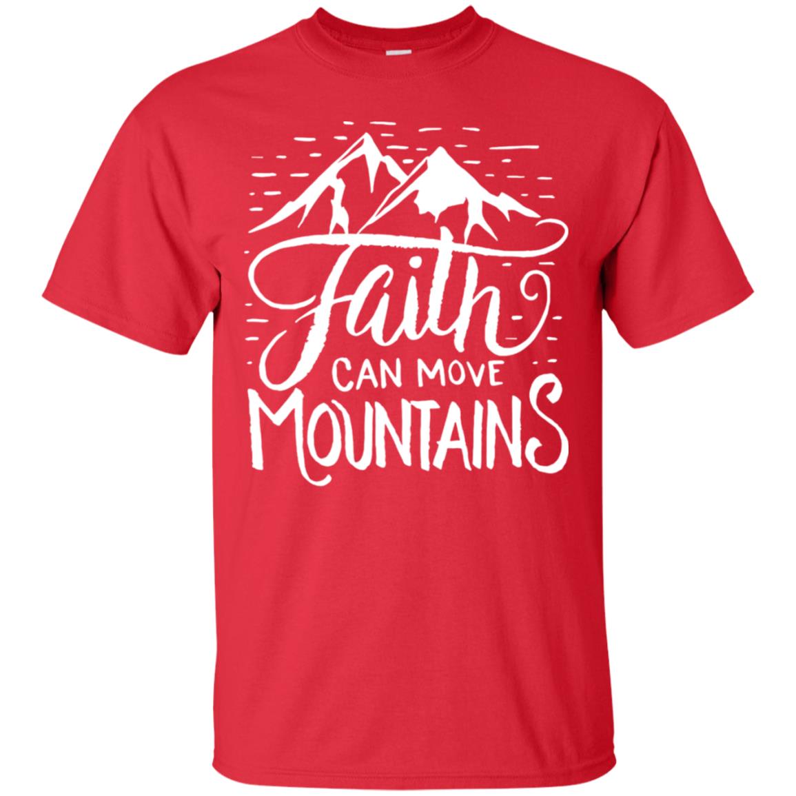 Faith Can Move Mountains Christian Gift Shirt Red