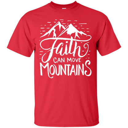 Faith Can Move Mountains Christian Gift Shirt Red