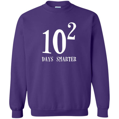 Funny Math 100th Day T-shirt 10 Squared Is 100 Days Smarter Purple