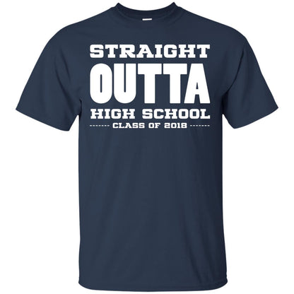 Straight Outta High School Class Of 2018 Graduation Shirt Navy