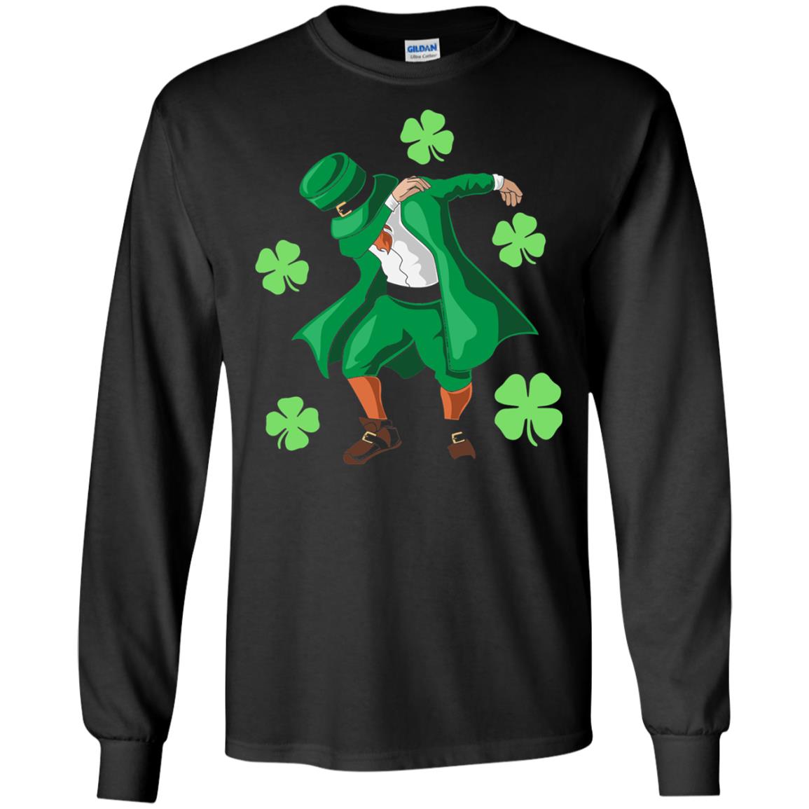 Funny Dabbing Leprechaun St. Patricks Day T-shirt Black