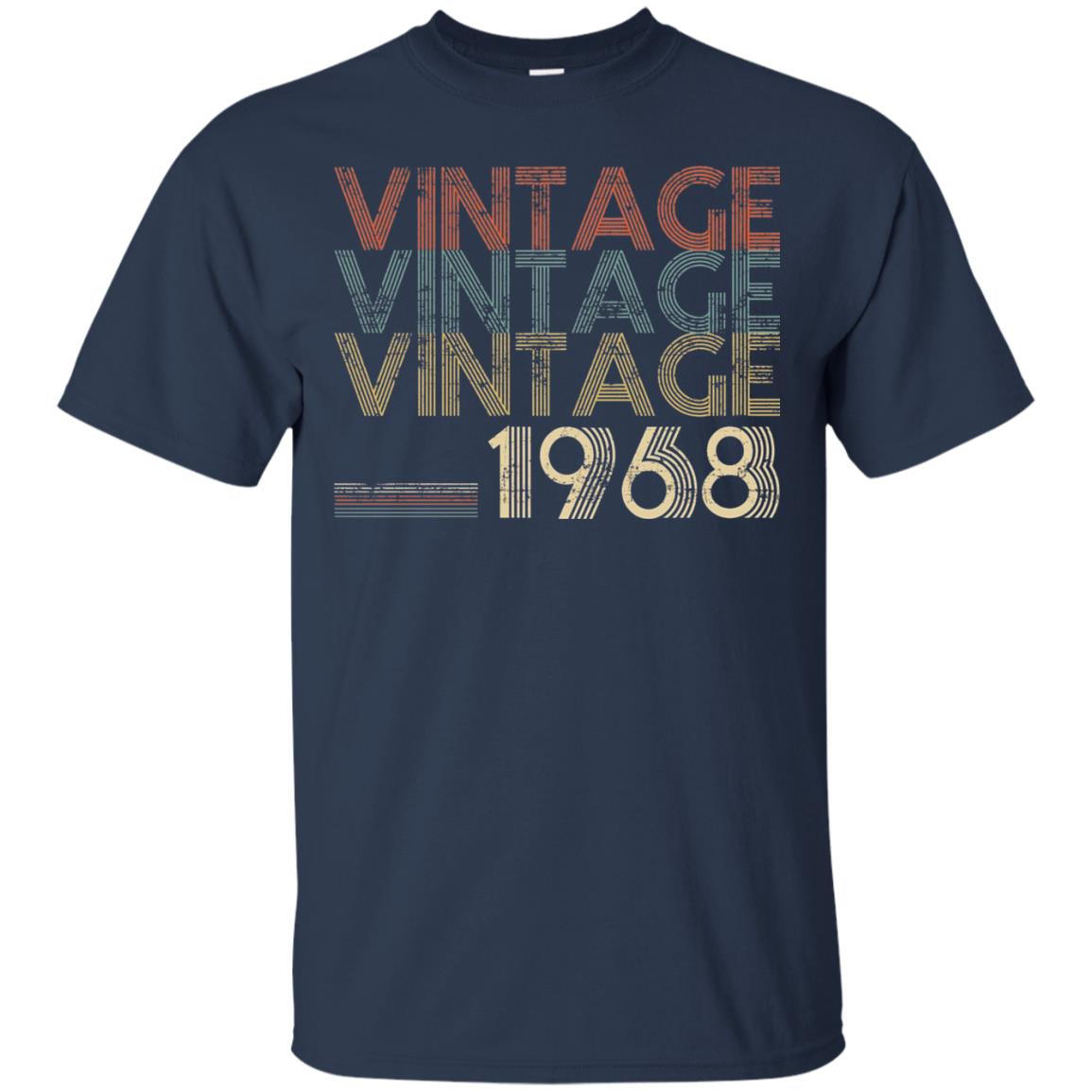 Retro Classic Vintage Born In 1968 50th Birthday T-shirt Navy