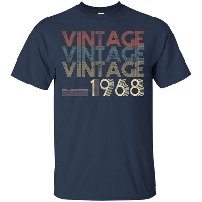 Retro Classic Vintage Born In 1968 50th Birthday T-shirt Navy