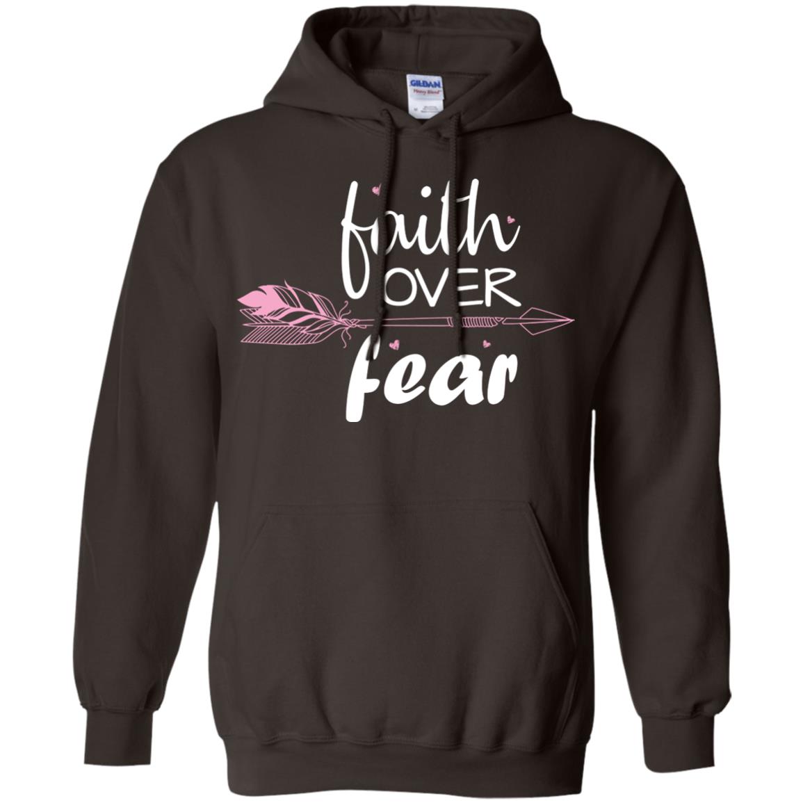 Faith Over Fear Arrow Christian Shirt Dark Chocolate