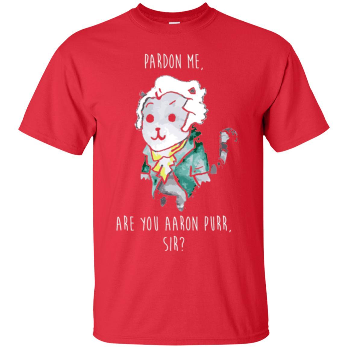 Hamilton Cat T-shirt Pardon Me Are You Aaron Purr Sir Red