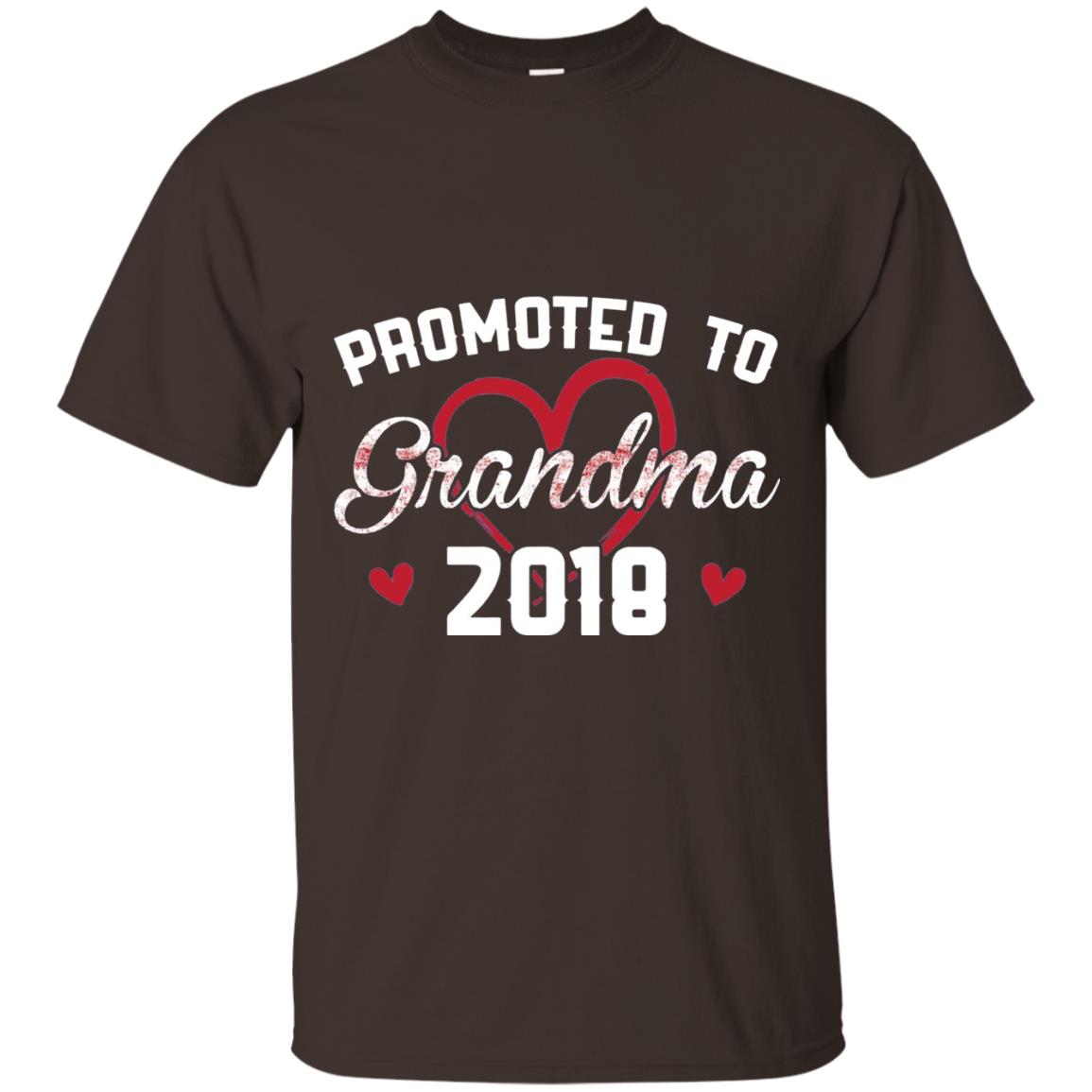 Promoted To Grandma 2018 Love Grandparents T-shirt Dark Chocolate