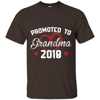 Promoted To Grandma 2018 Love Grandparents T-shirt Dark Chocolate