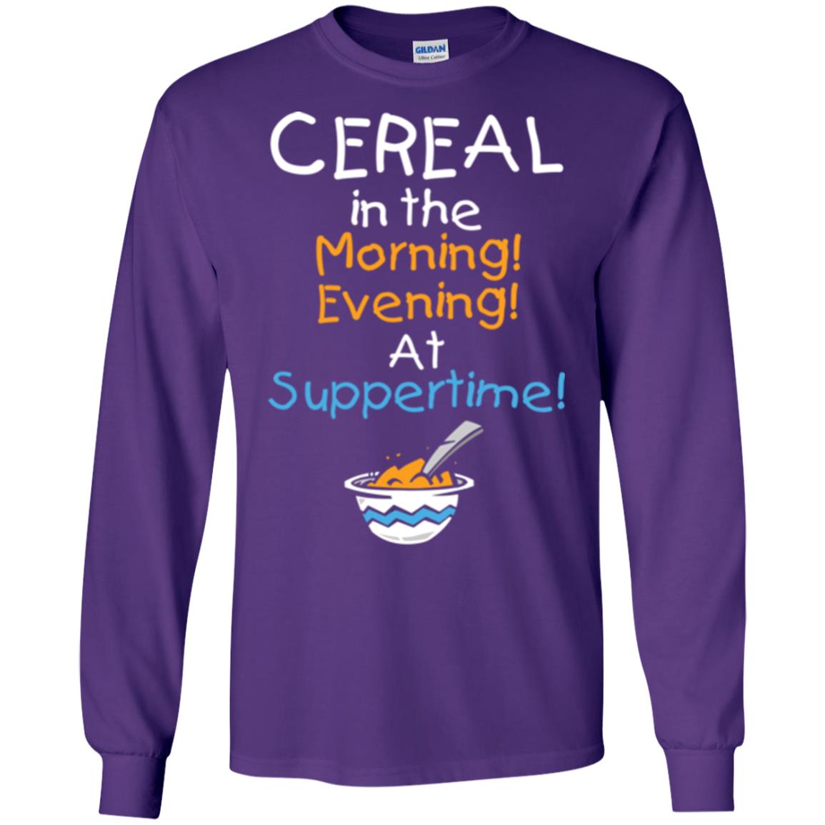 Cereal In The Morning Evening At Suppertime T-shirt Purple