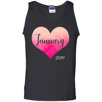 Pregnancy Reveal Announcement Party January 2019 Shirt Black