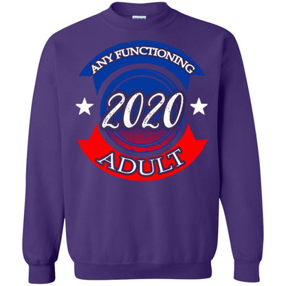 American Election Bumper T-shirt Any Functioning Adult 2020 Purple