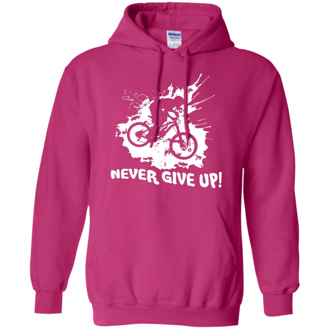 Biker T-shirt Never Give Up Heliconia