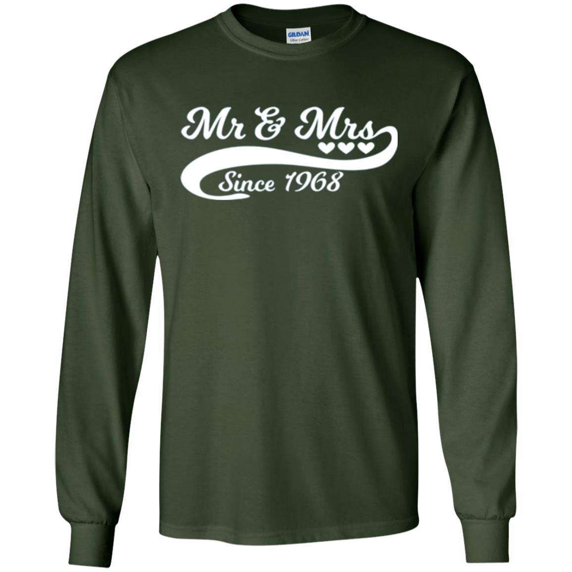 Mr And Mrs Since 1968 50th Wedding Anniversary T-shirt Forest Green