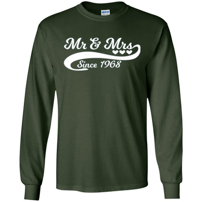Mr And Mrs Since 1968 50th Wedding Anniversary T-shirt Forest Green