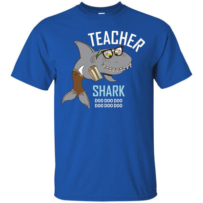 Teacher Shark Doo Doo Doo Family Shark Shirt Royal