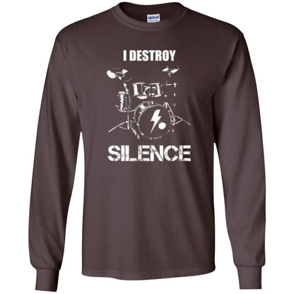 Drummer T-shirt I Destroy Silence Dark Chocolate