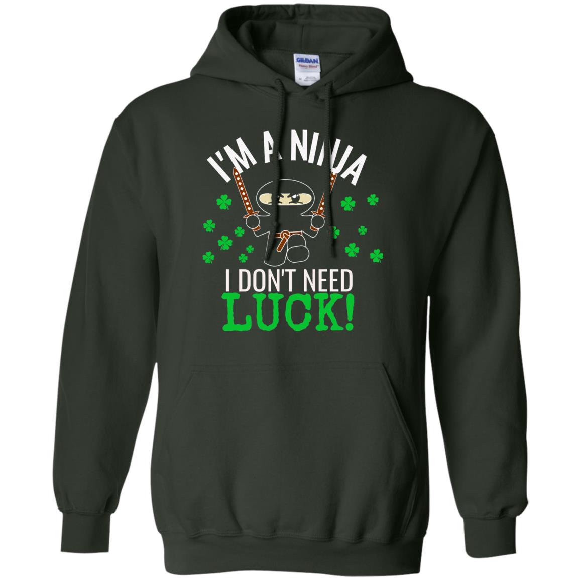 Ninja Luck Green St. Patrick_s Day T-shirt Forest Green