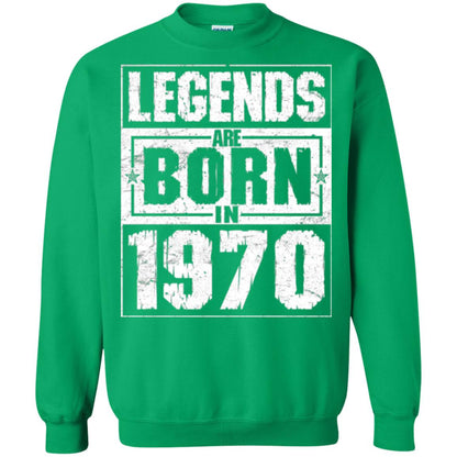 Brithday T-shirt Legends Are Born In 1970 Irish Green