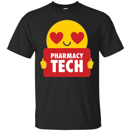 Pharmacy Tech T-shirt Heart Eye Emoji Black