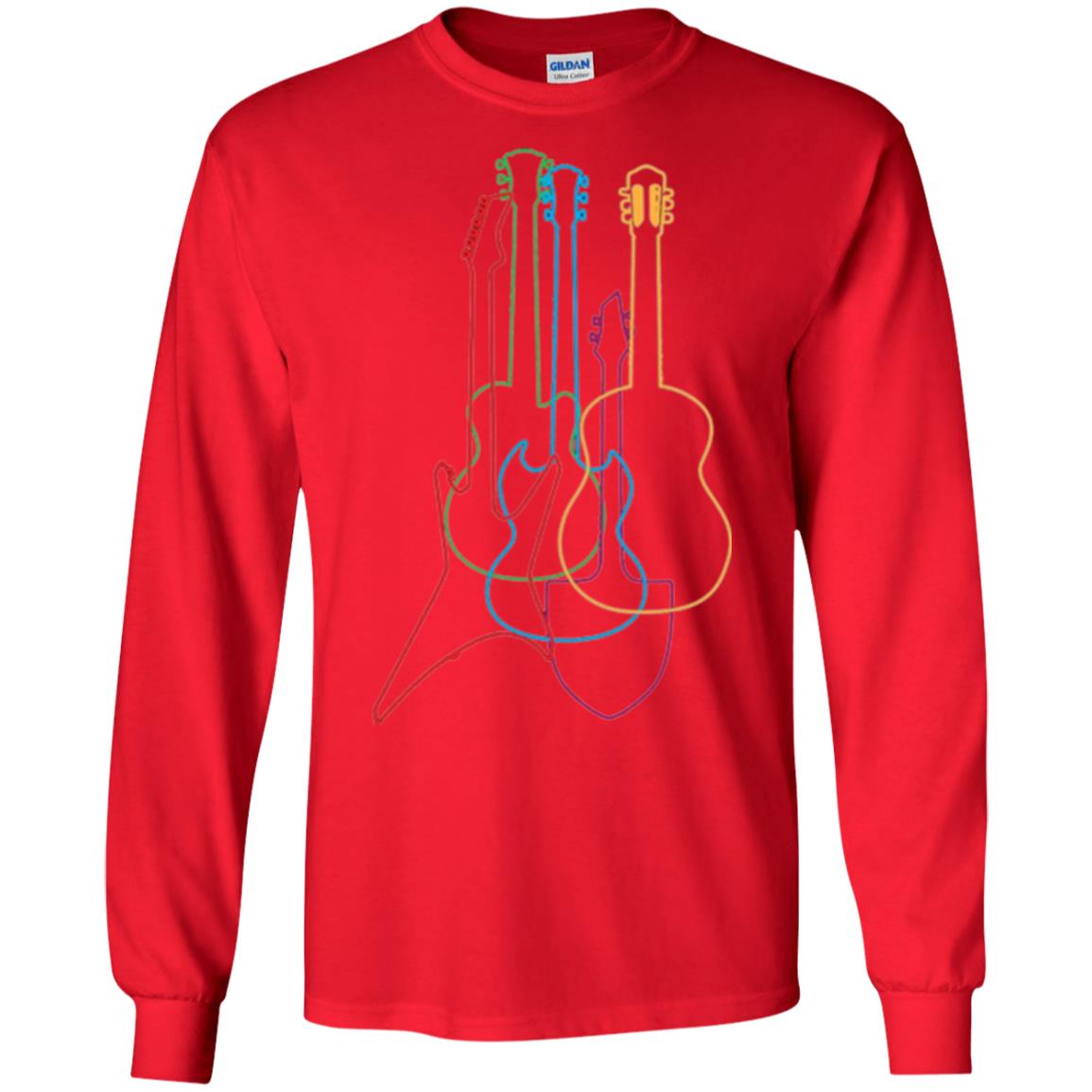 Colored Guitars Electric Acoustic Classical T-shirt Red