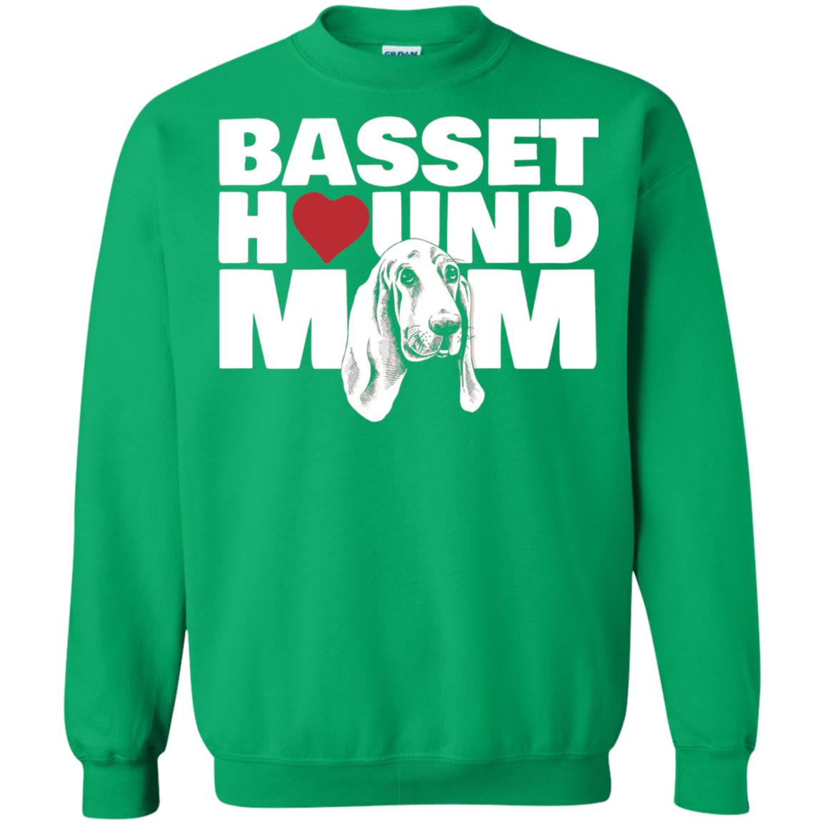 Basset Hound Mom Heart T-shirt Irish Green