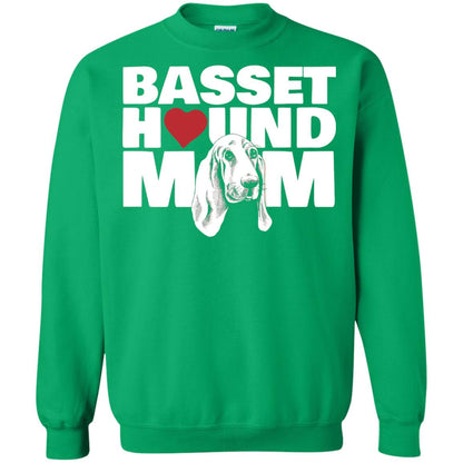 Basset Hound Mom Heart T-shirt Irish Green