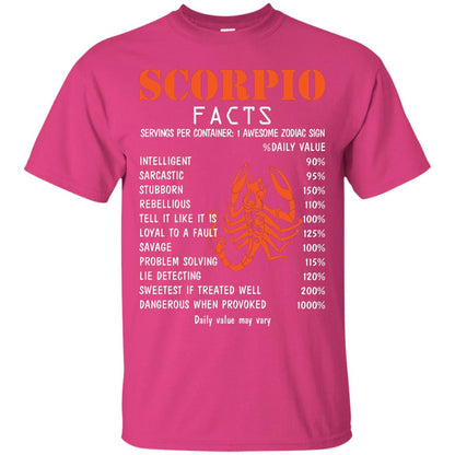 Scorpio Facts 1 Awesome Zodiac Sign Gift Shirt For Scorpio Horoscope Heliconia