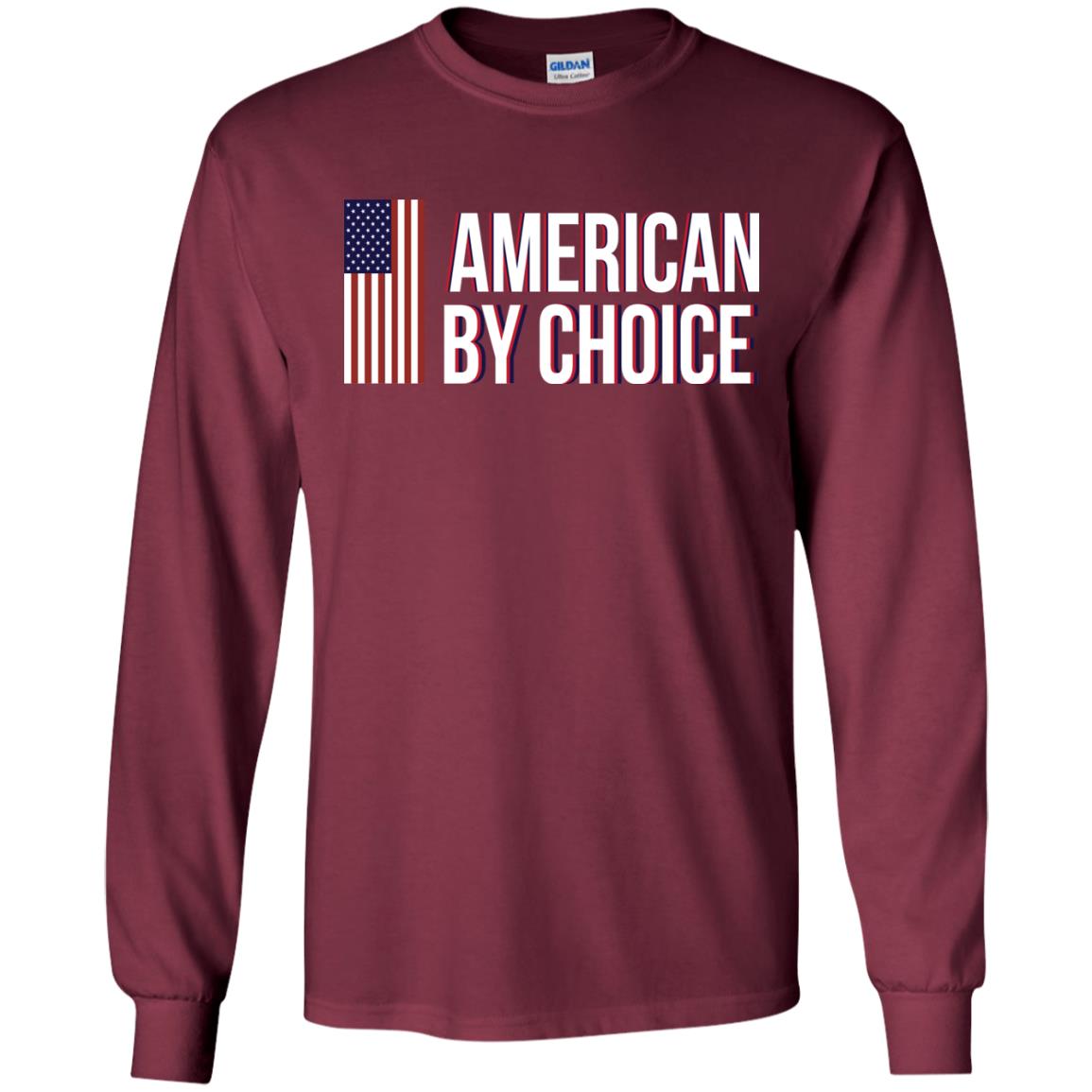 Flag Of American By Choice T-shirt Maroon
