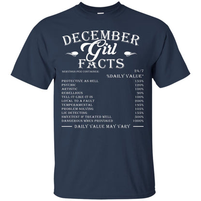 December Girl Facts T-shirt Navy