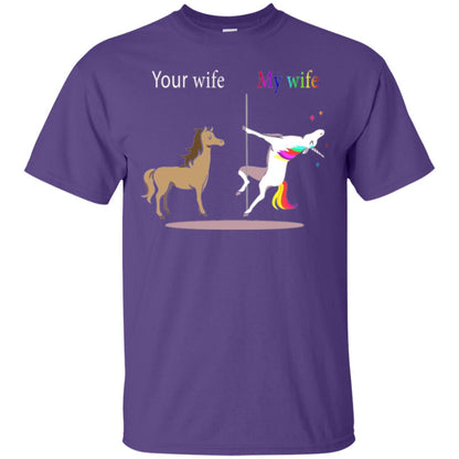 Unicorn T-shirt Your Wife My Wife Purple