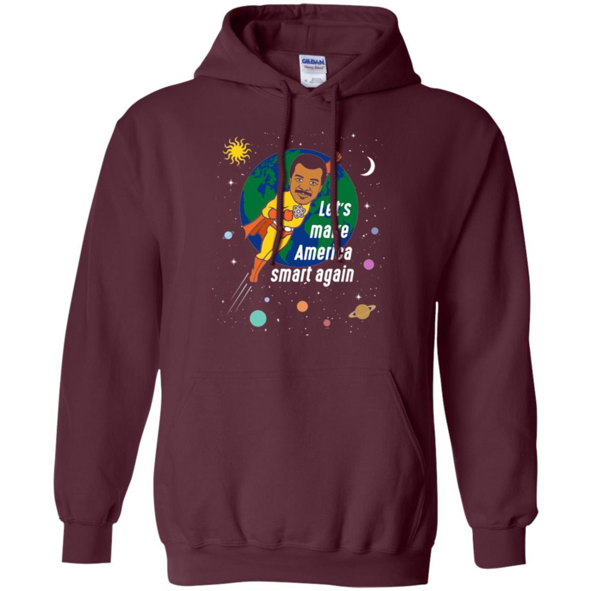 Astronomy T-shirt Let's Make America Smart Again Maroon