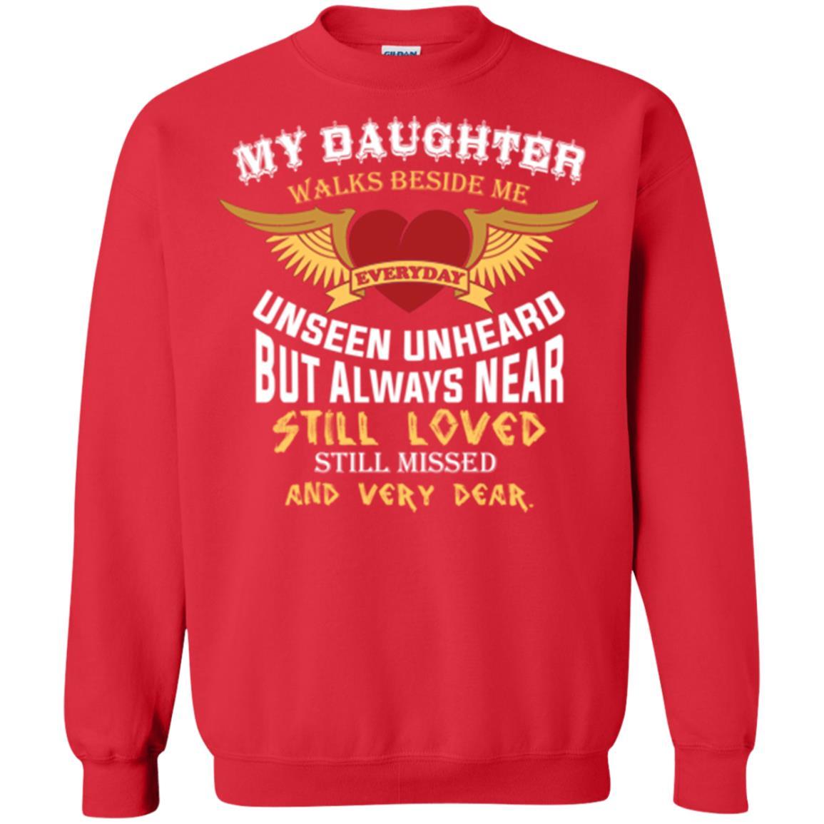 Family T-shirt My Daughter Walks Beside Me Everyday Red