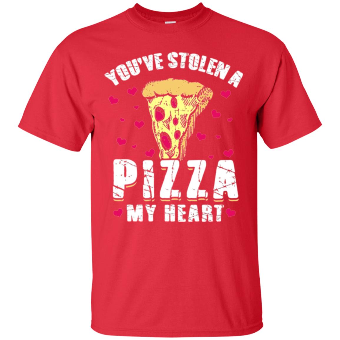 Funny Valentines Day Shirt Food Gift You_ve Stolen Pizza My Heart Red