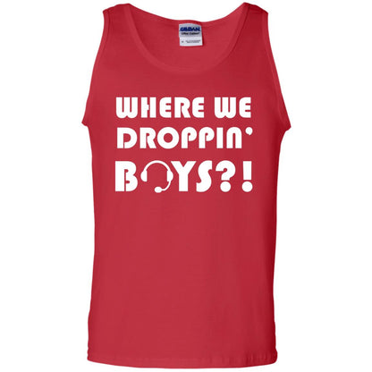 Where We Dropping Boys Gamer Shirt Red