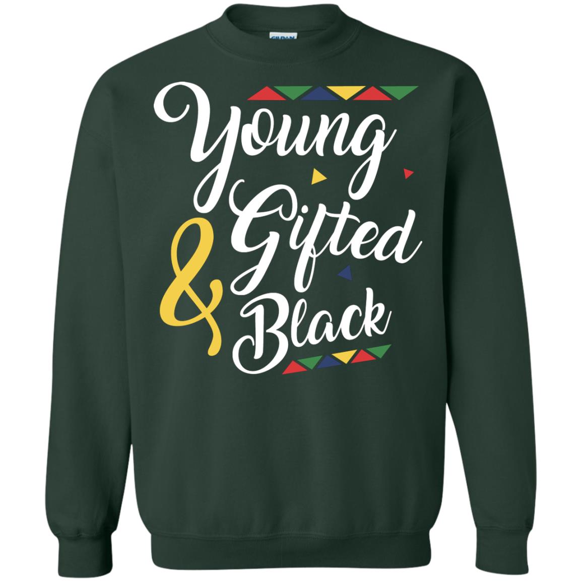 African American T-shirt Young Gifted And Black Forest Green