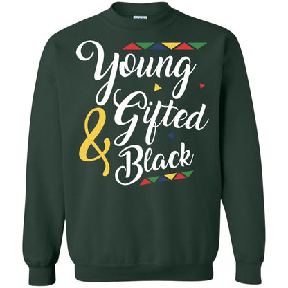 African American T-shirt Young Gifted And Black Forest Green
