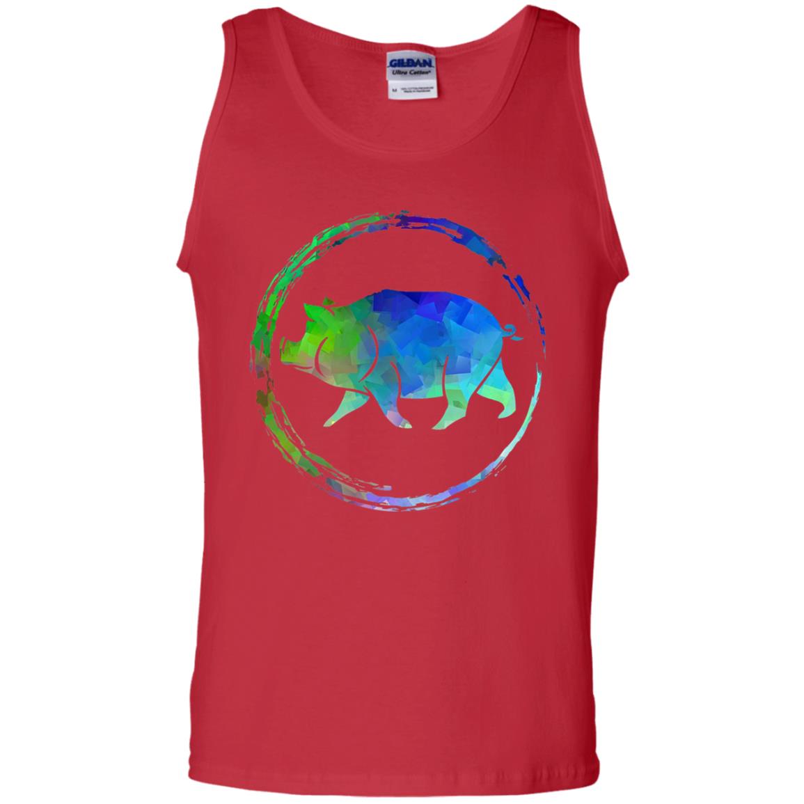Hog Pig And Boar Lover Colorful Art Shirt Red