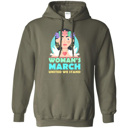 Woman Right T-shirt Womans March United We Stand Military Green