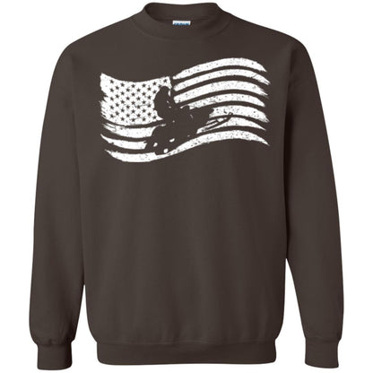 Snowmobile Rider T-shirt American Flag Dark Chocolate