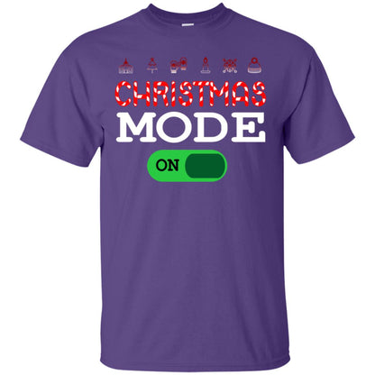 Mode On Christmas X-mas Gift Shirt For Mens Womens Kids Purple