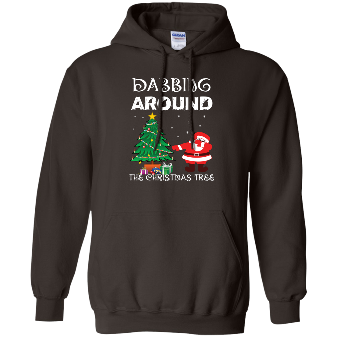 Christmas T-Shirt Dabbing Around The Christmas Tree Dark Chocolate