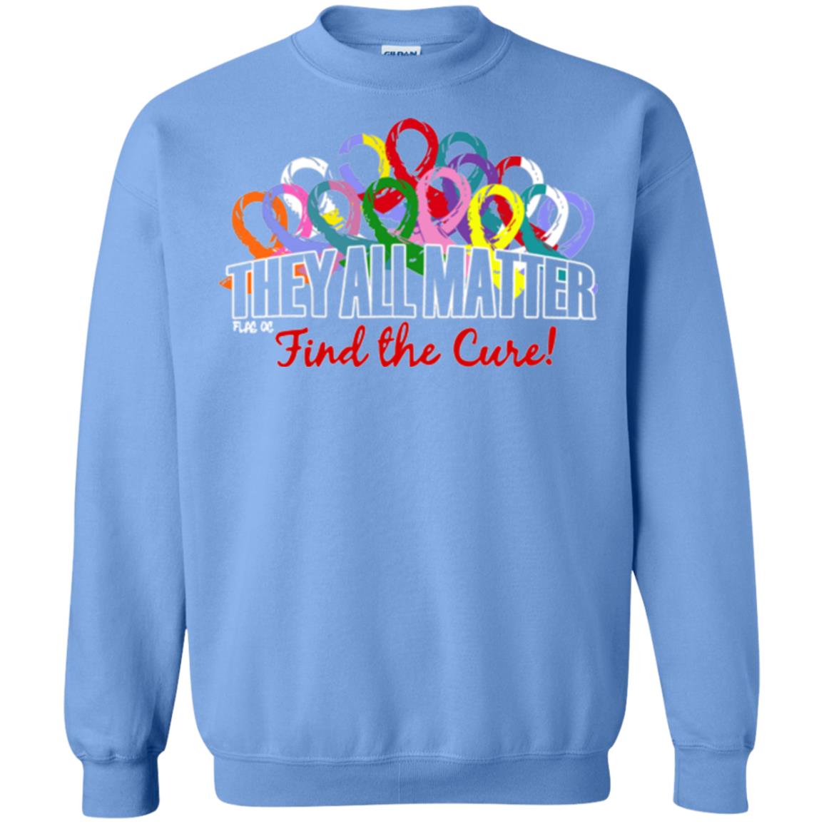 They All Matter Flag Of Find The Cure Cancer Awareness Shirt Carolina Blue