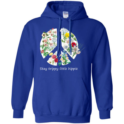 Stay Trippy Little Hippie Peace Sign Shirt Royal
